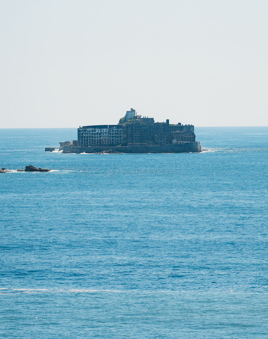 軍艦島の見える丘からの眺め